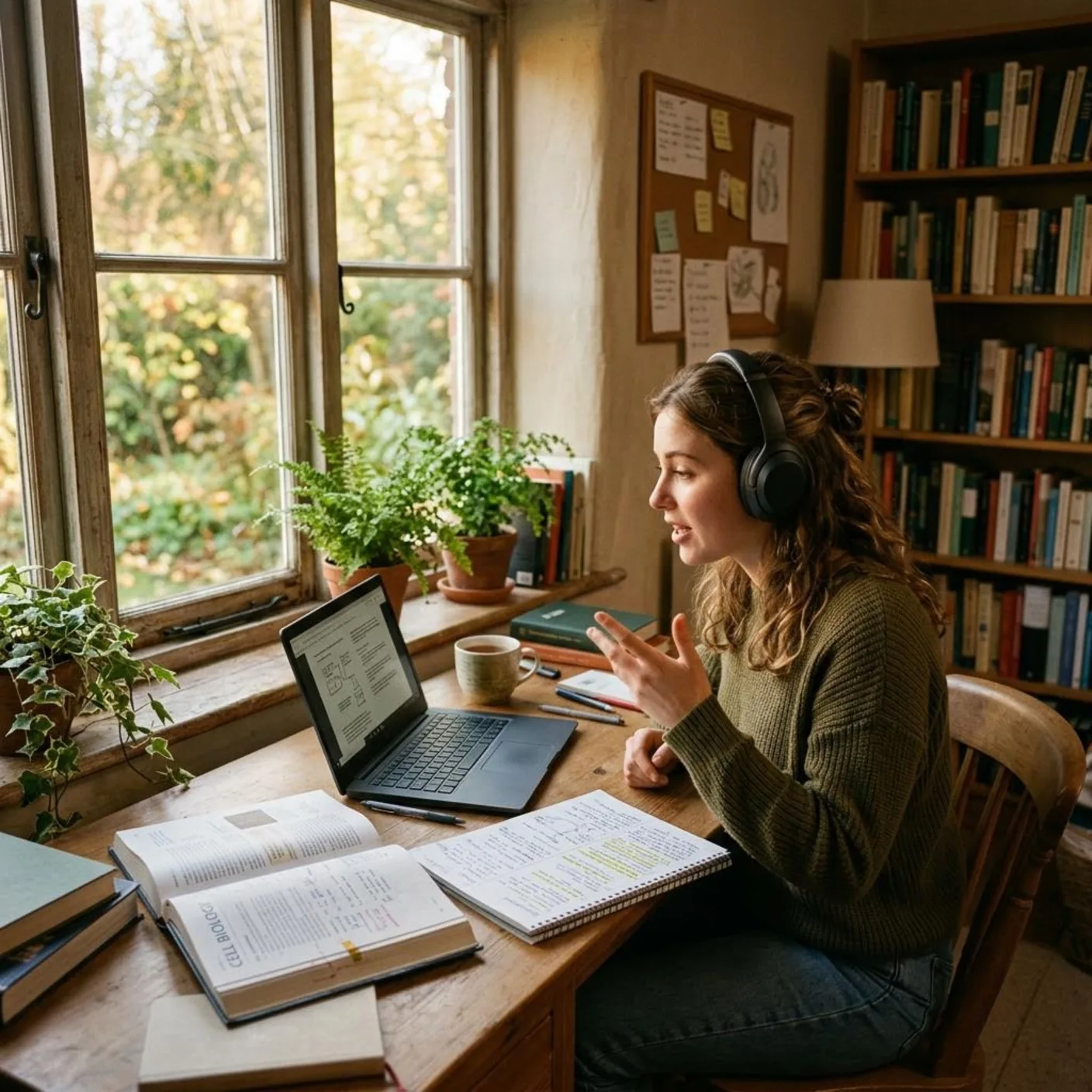 Étudiant qui révise à l'oral en se faisant interroger
